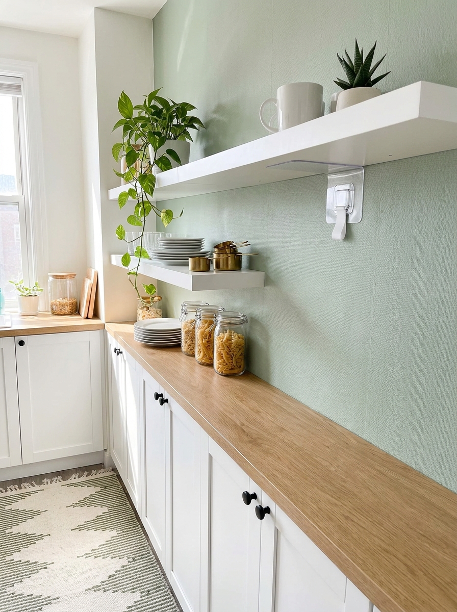 Open Shelving with Command Strips
