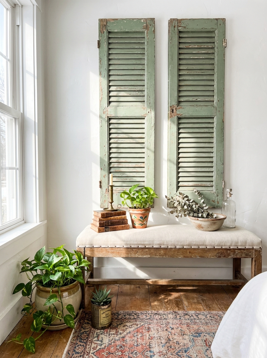 Turn Old Shutters Into Rustic Wall Decor