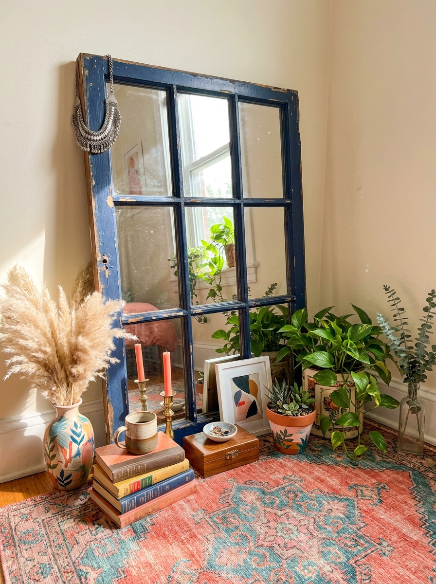 Transform Old Window Frames Into Statement Mirrors