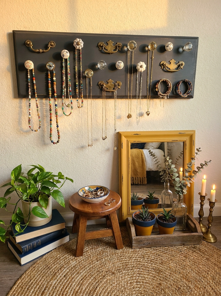 Create a Jewelry Organizer from Vintage Drawer Pulls