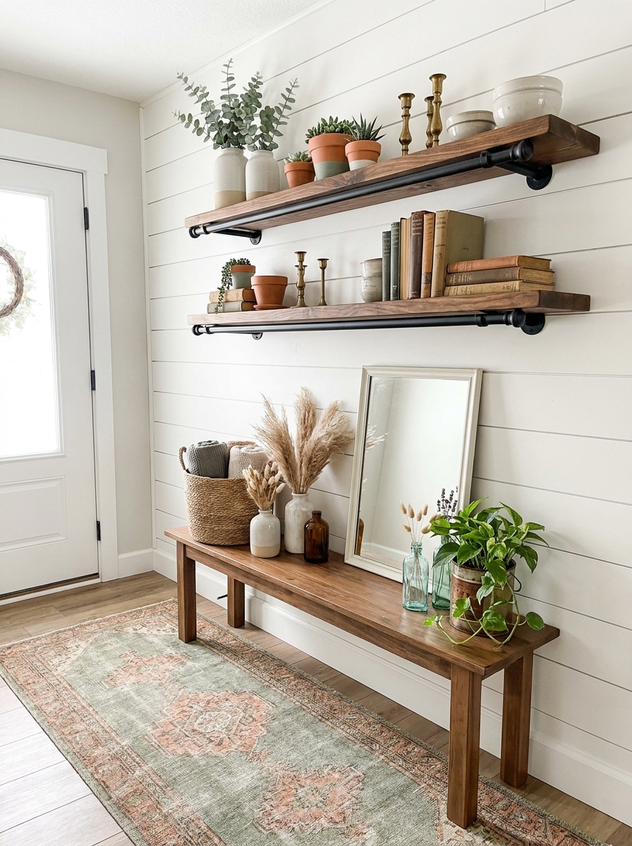 Upcycle Thrifted Curtain Rods Into Floating Shelves