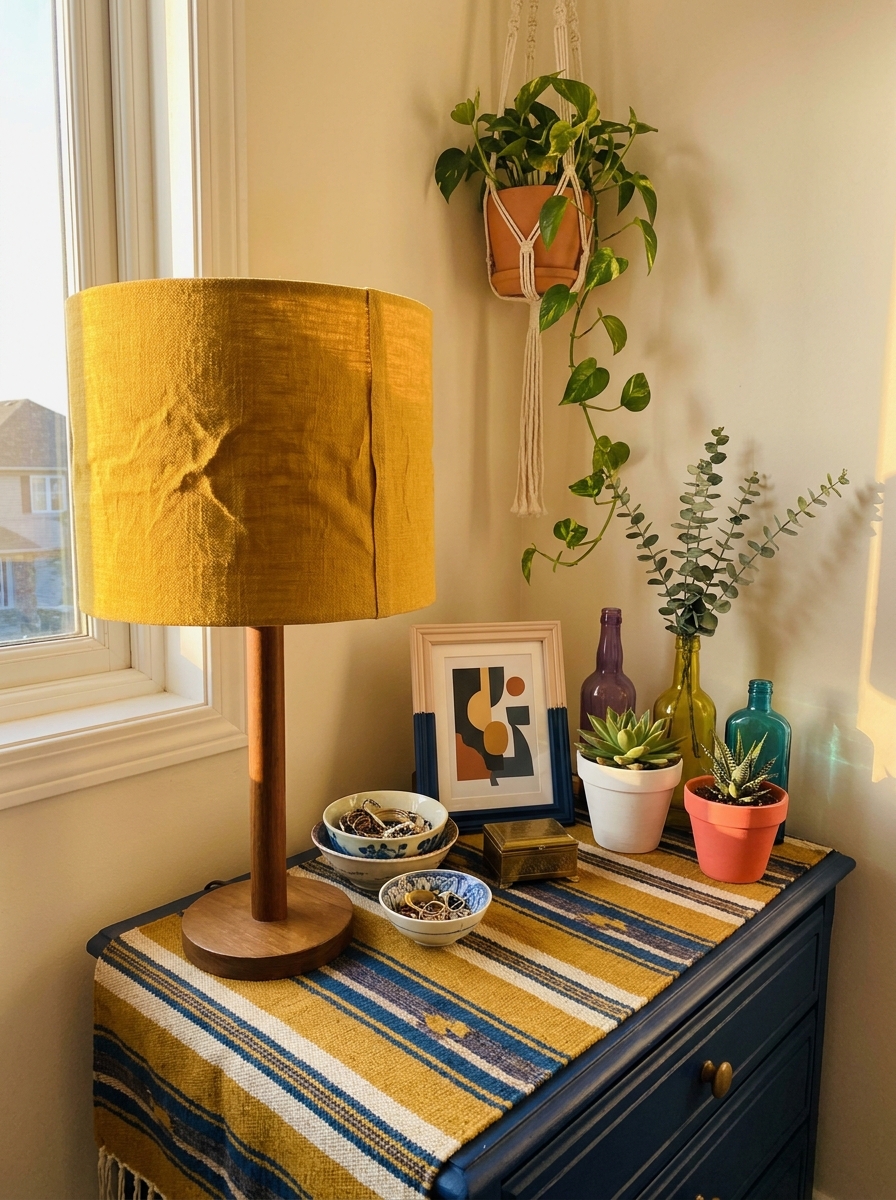 Refresh Lampshades with Fabric or Paint