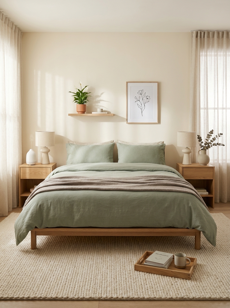 Place a Rug to Ground the Bed's Energy