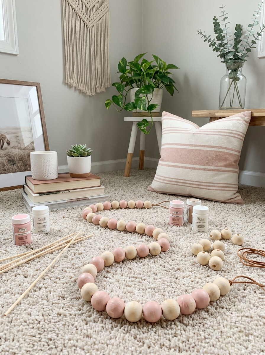 Painted Wooden Bead Garland