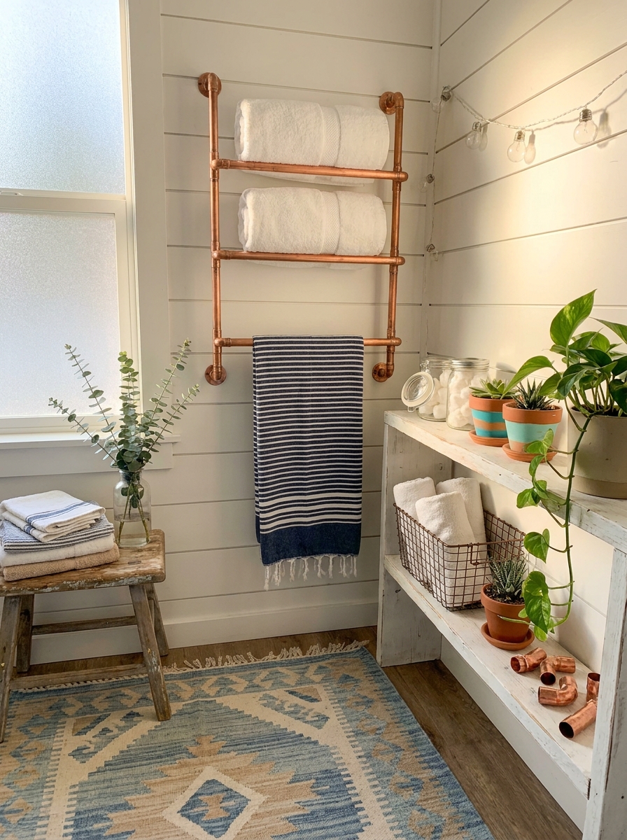 Copper Pipe Towel Rack DIY