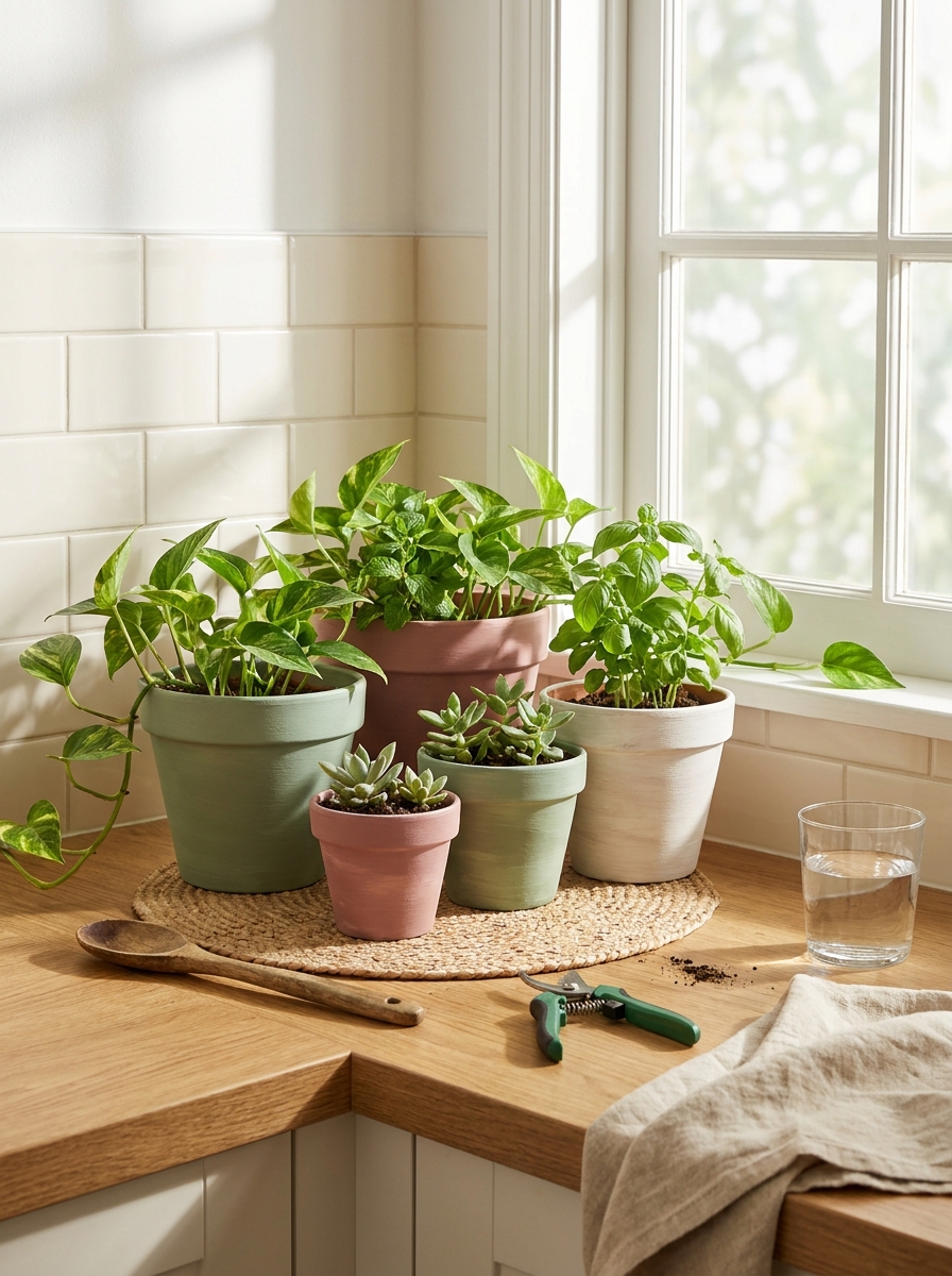 Painted Terra Cotta Pot Garden