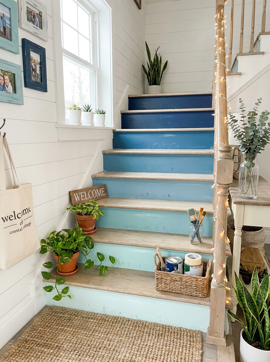 Colorful Painted Stair Risers