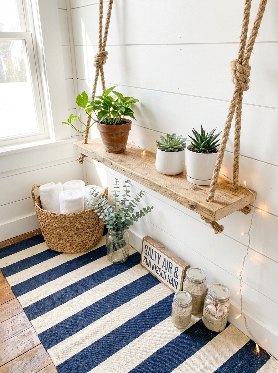 Floating Rope Shelf for Plants