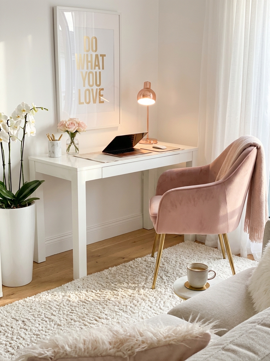 The Blush Velvet Desk Chair That Changes Everything