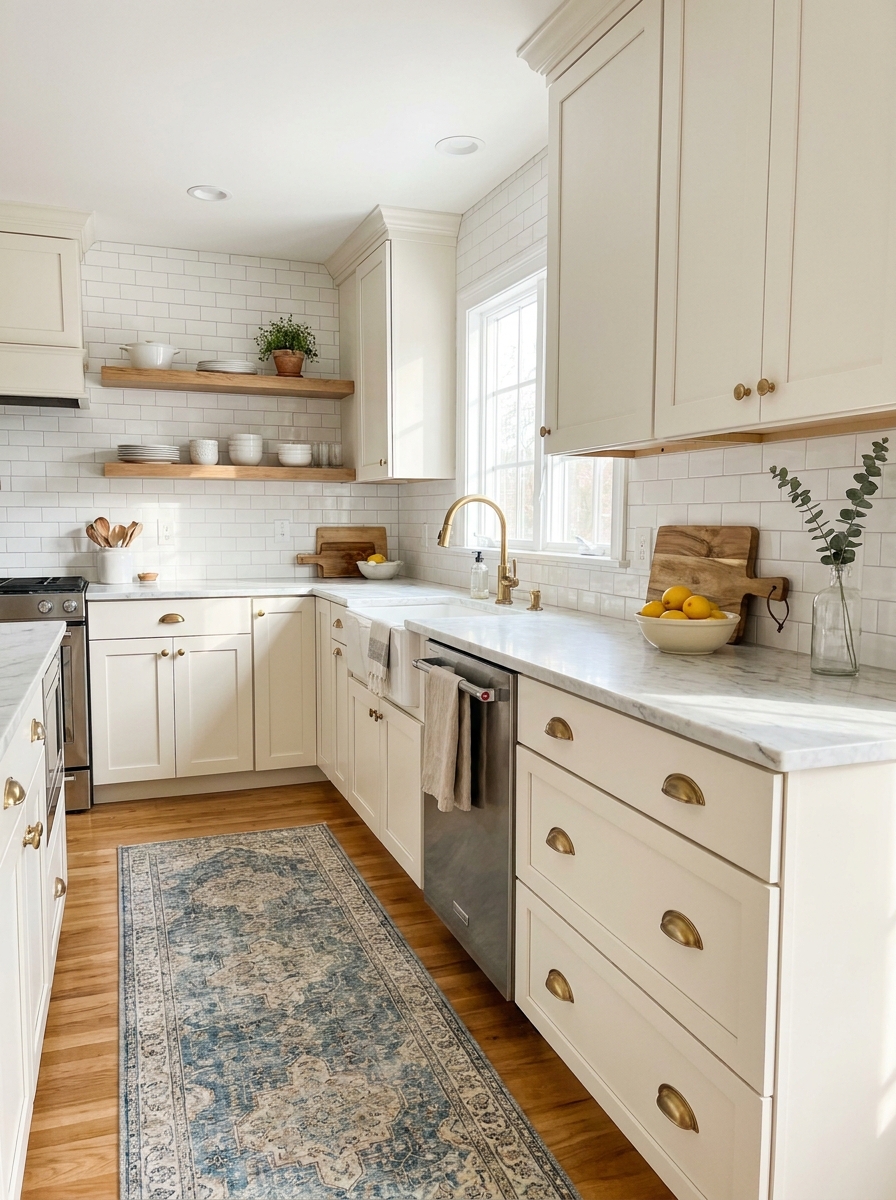 Classic White with Warm Brass Accents
