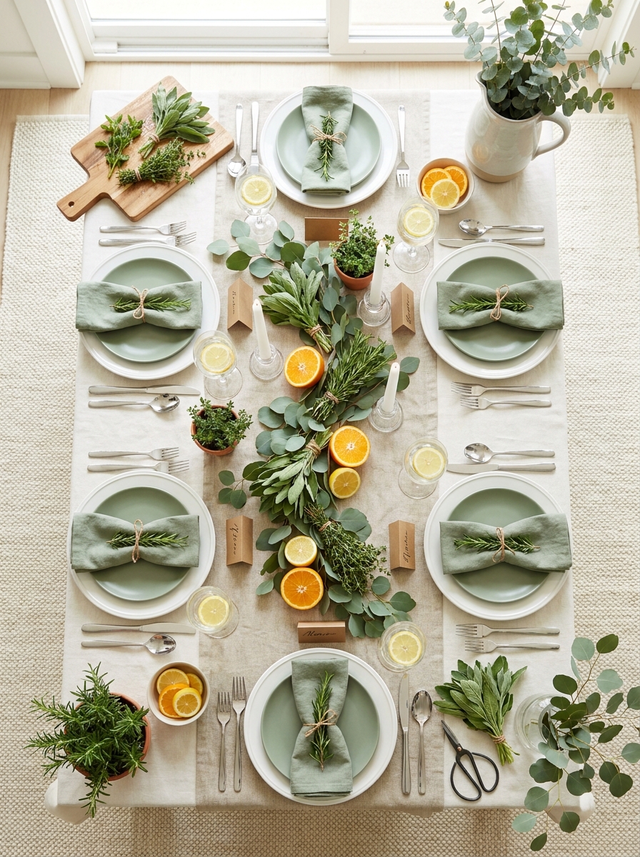 Citrus and Sage Fresh Herb Garden Table