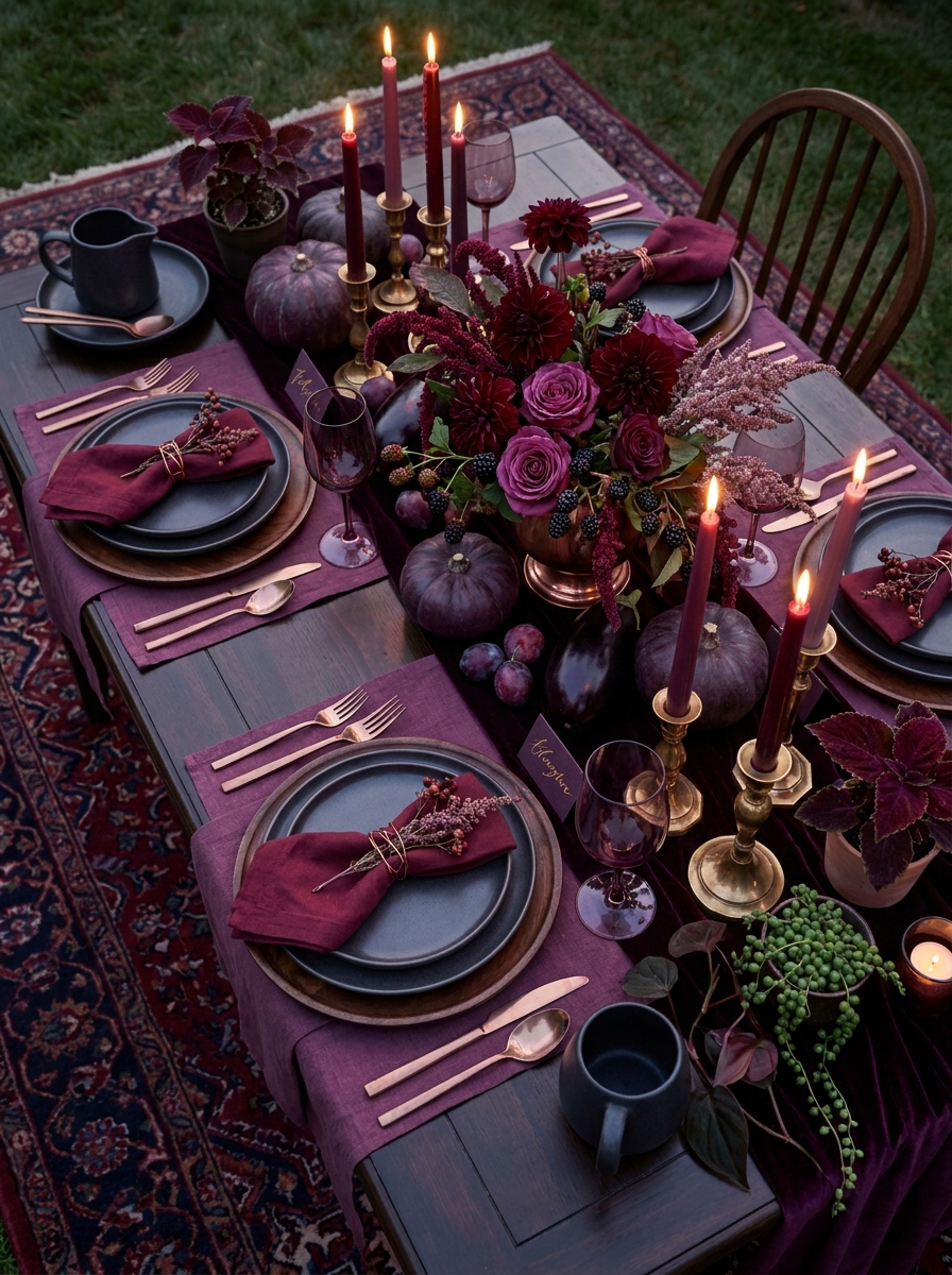 Berry and Plum Dark Romantic Jewel-Toned Table