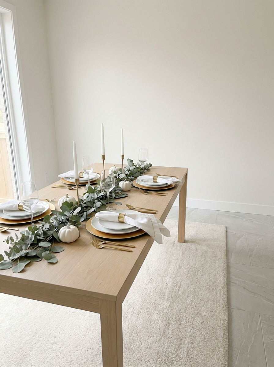 Elegant White and Gold Modern Minimalist Setting