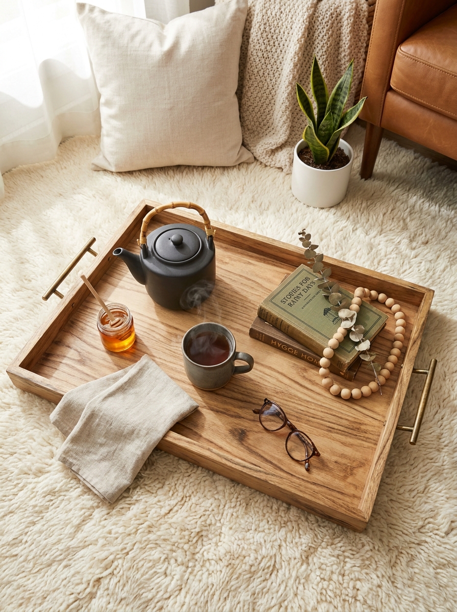 Add a Wooden Tray for Daily Rituals