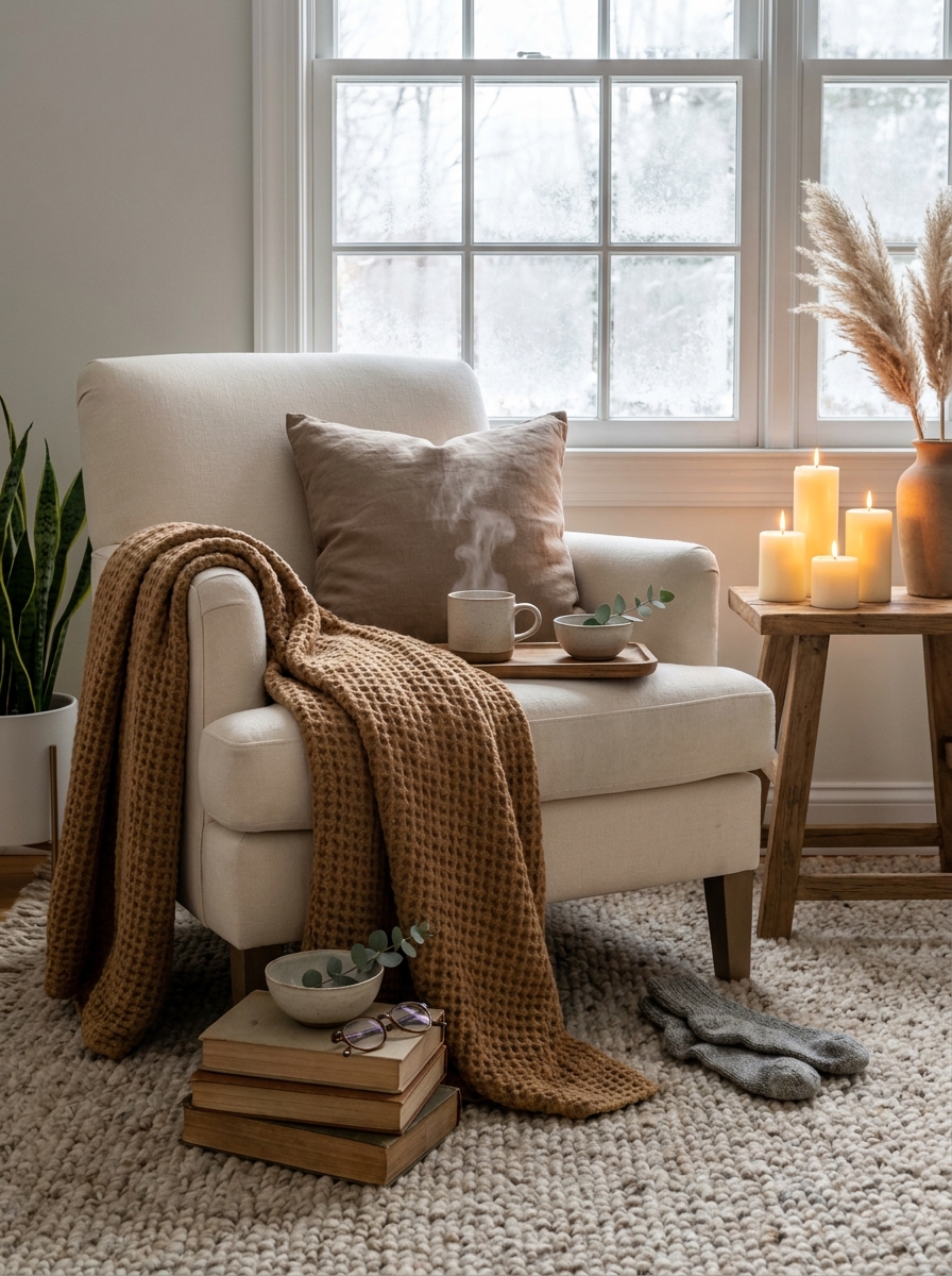 Invest in a Thick, Tactile Throw for Every Seating Spot