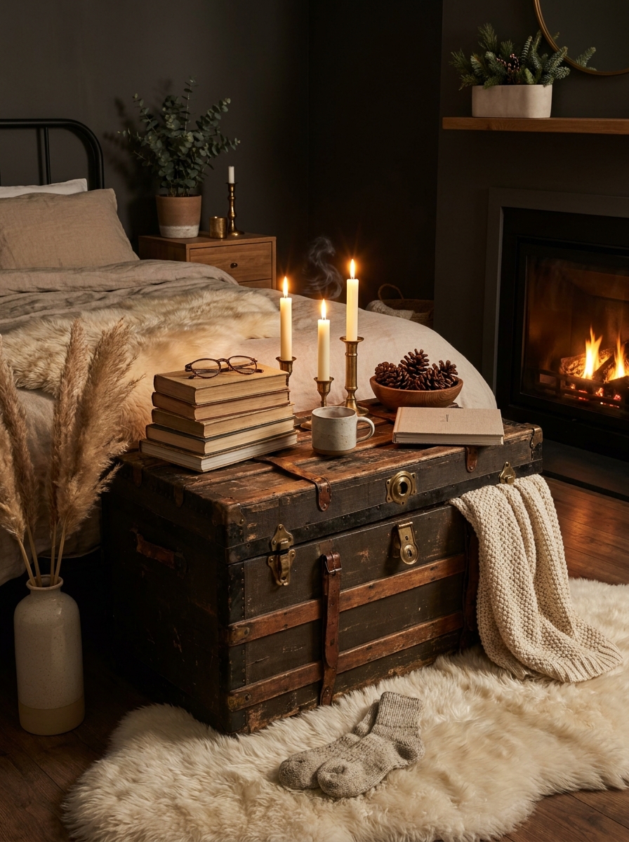 Introduce a Vintage Trunk as Both Storage and Surface