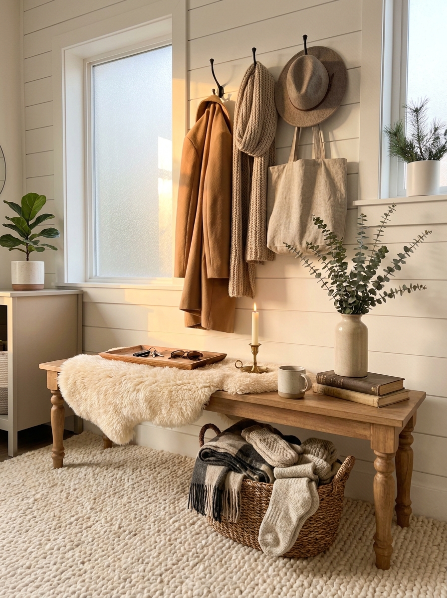 Create a Landing Spot for Winter Layers by the Door