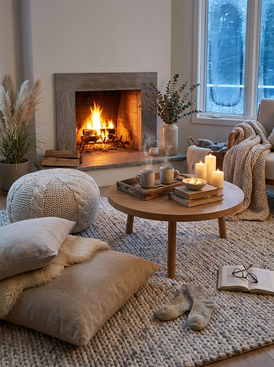 Bring in Oversized Floor Cushions and Poufs