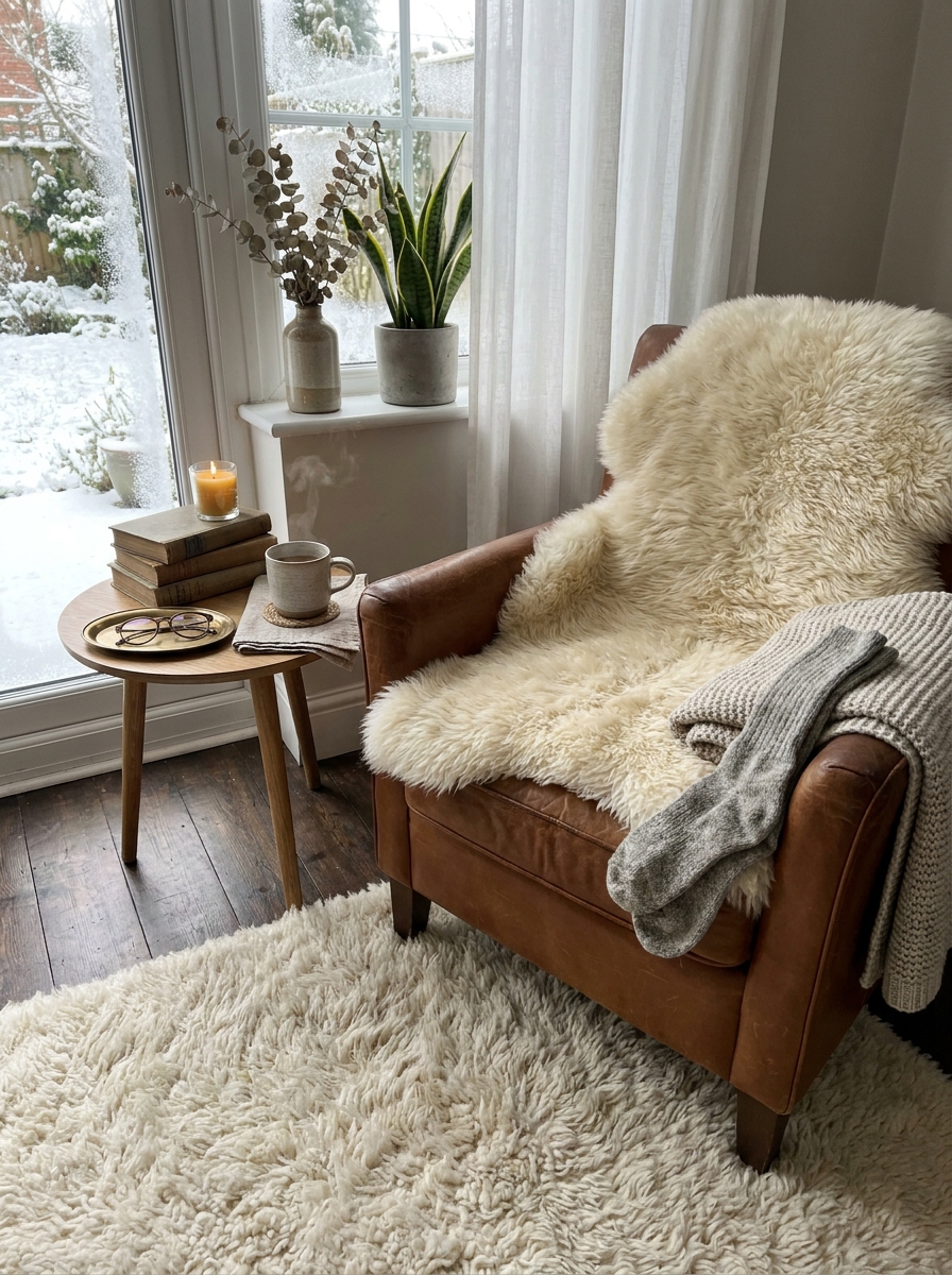 Add a Sheepskin Rug to Your Favorite Chair