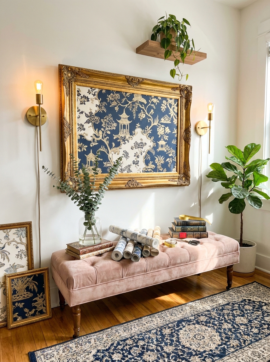 Framed Wallpaper Sample Statement Piece