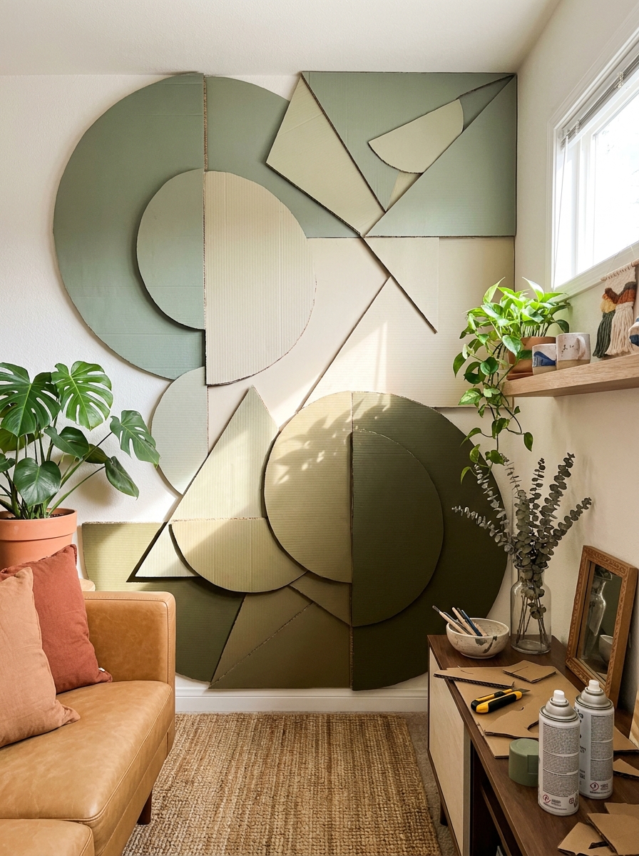 Layered Cardboard Texture Wall Sculpture
