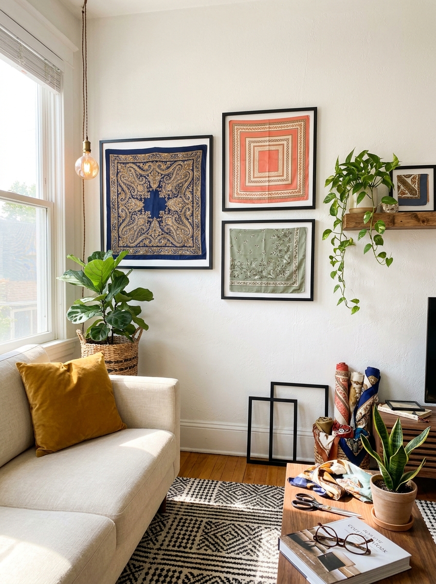 Framed Scarf Statement Wall Art