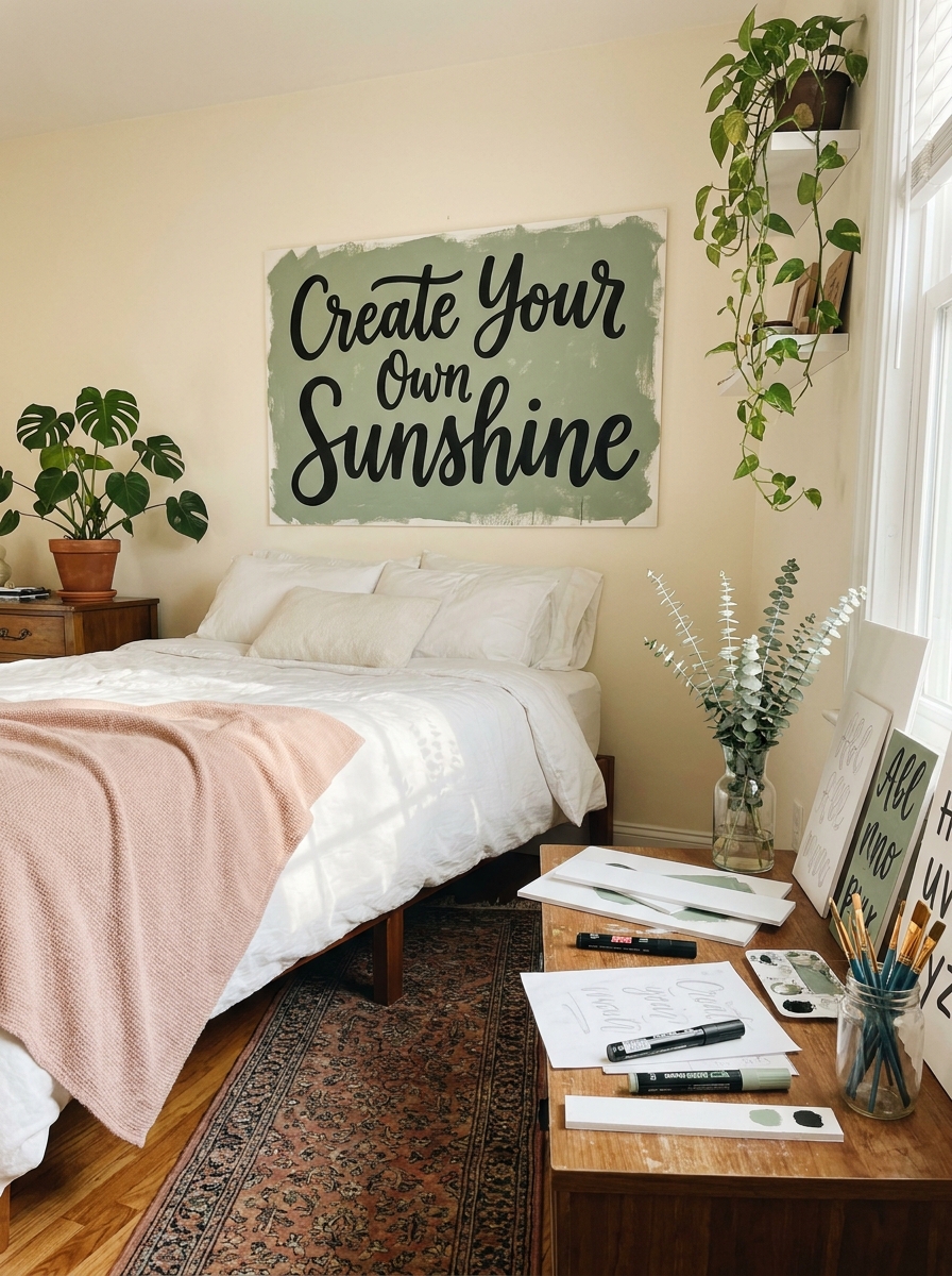 Painted Foam Board Typography Wall Quote