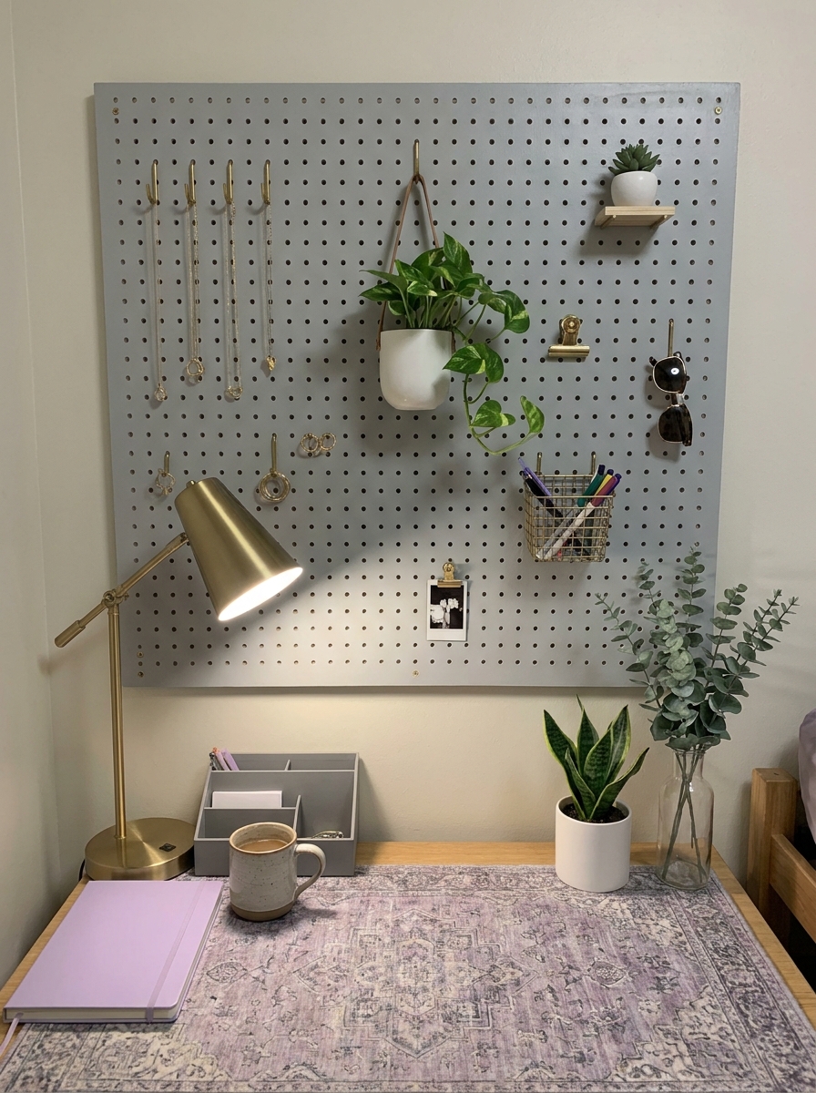 Pegboard Wall for Functional Display