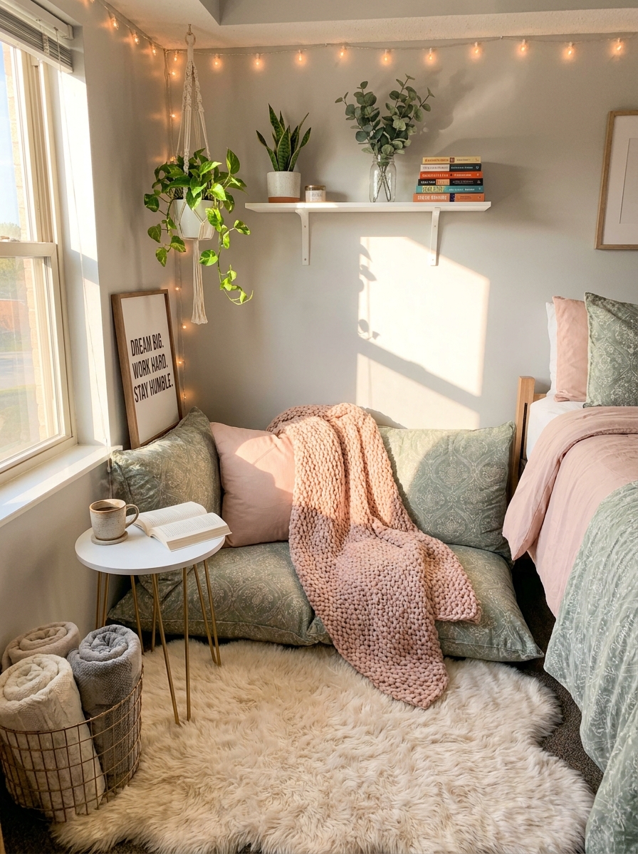 Cozy Reading Nook With Floor Cushions