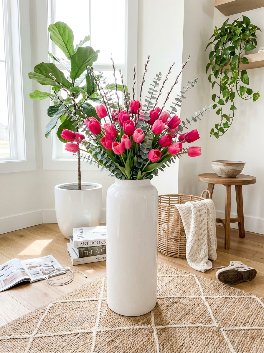 Oversized Floor Vase Statement Arrangement