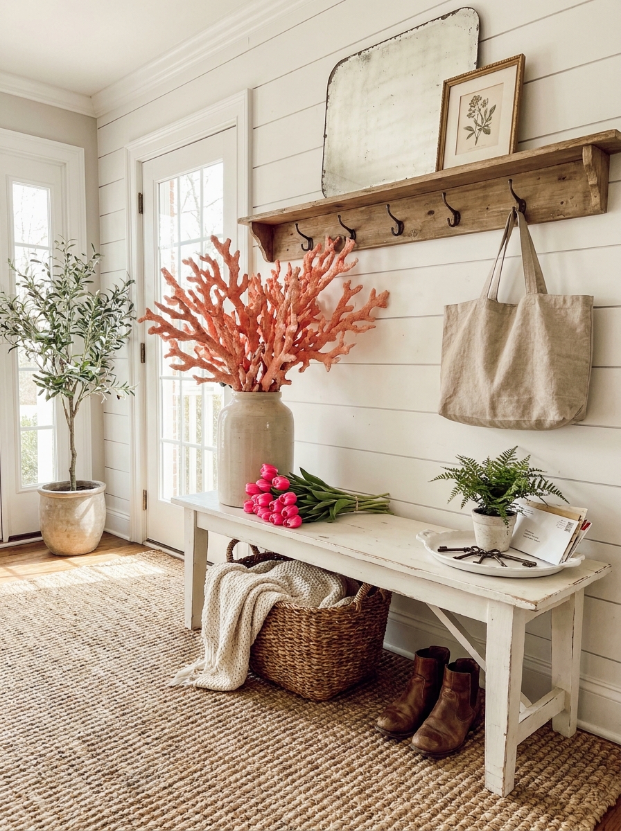 Entryway Bench Welcome Display