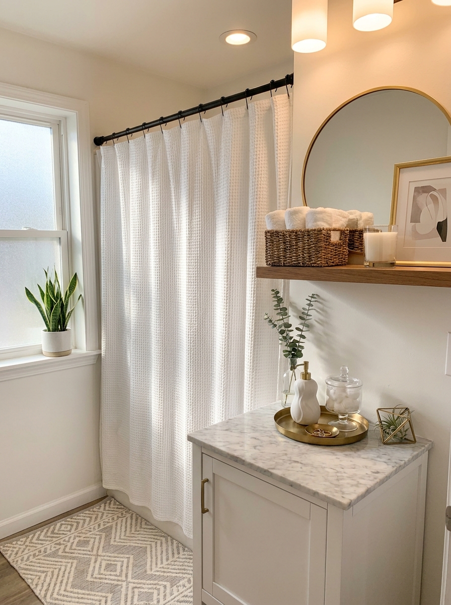 Invest in a Luxe Shower Curtain with Texture