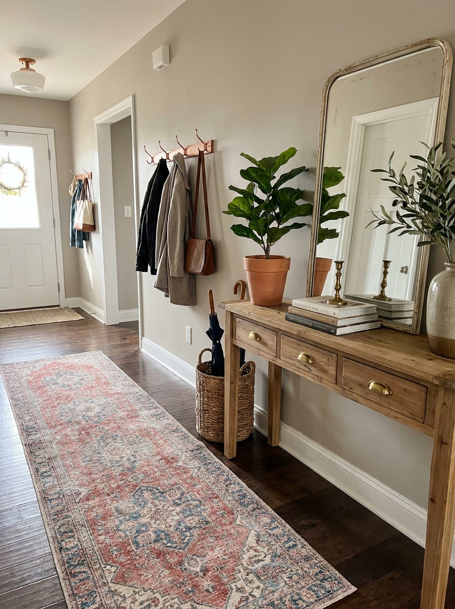 Add a Vintage or Vintage-Look Runner in Your Hallway
