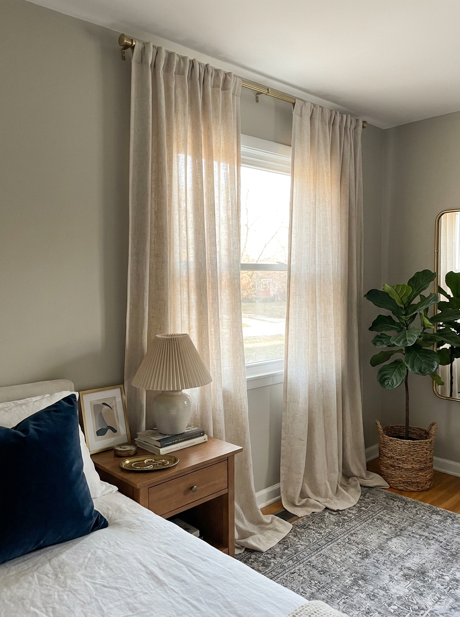 Hang Curtains Higher and Wider Than Your Window