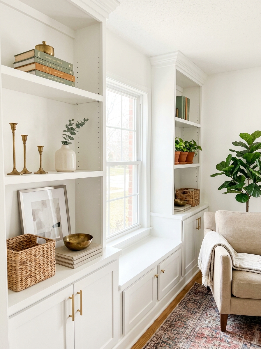Style Open Shelving with the Rule of Three