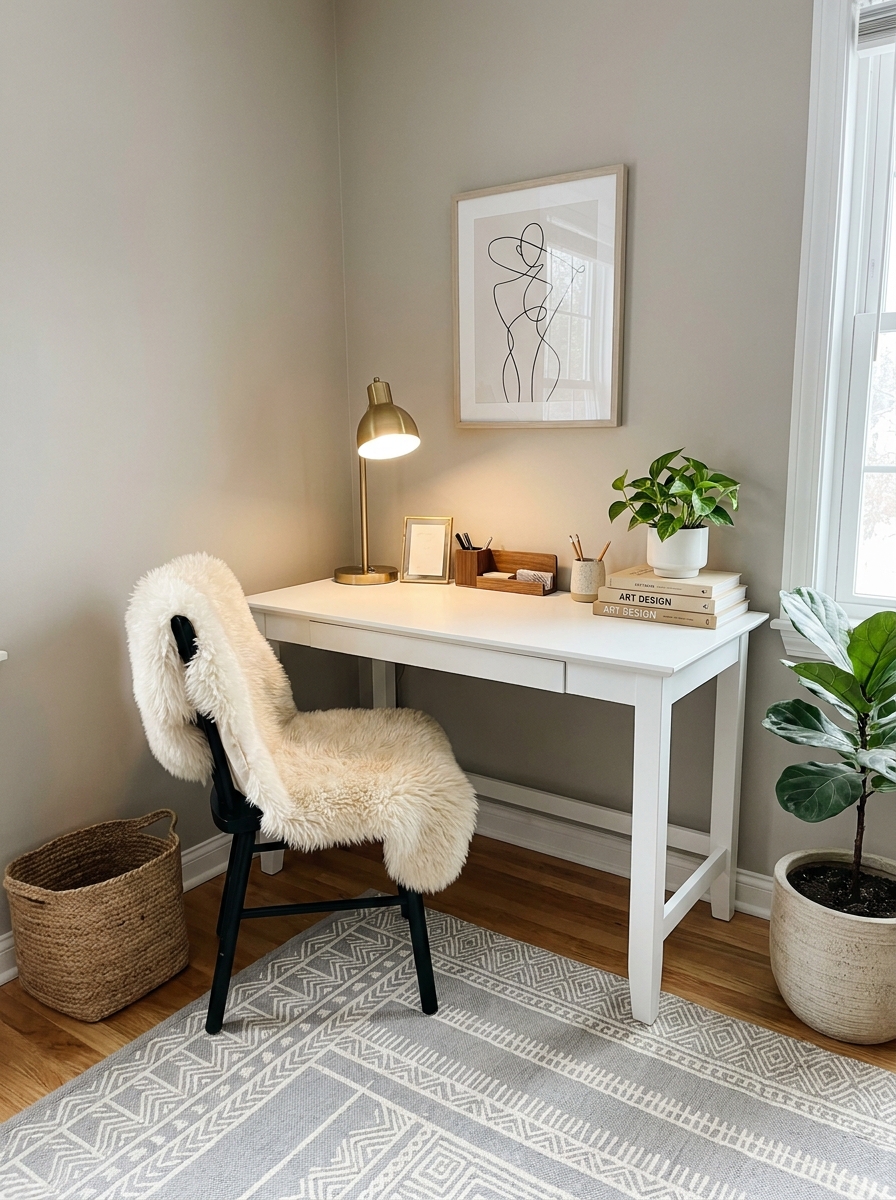 Layer a Faux Sheepskin Over Your Desk Chair