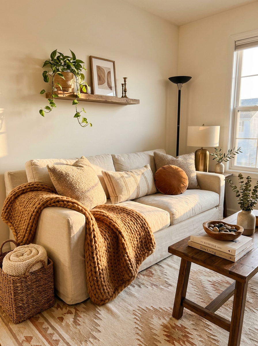 Add Texture with a Chunky Knit Throw Blanket