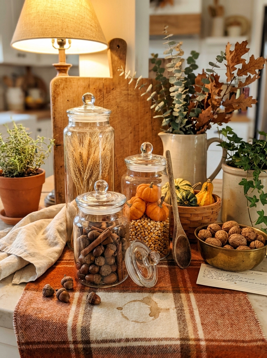 Fill Apothecary Jars with Layered Fall Elements