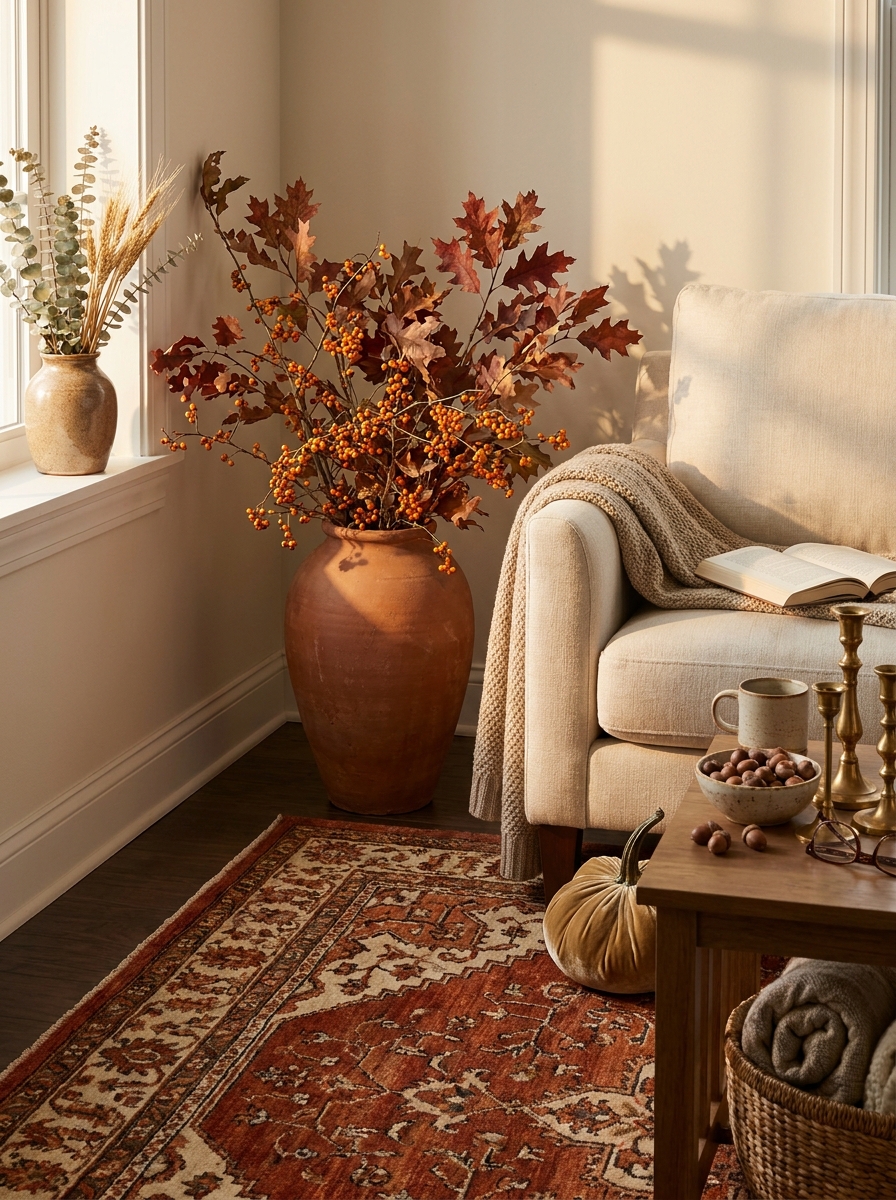 Arrange Fall Branches in an Oversized Floor Vase