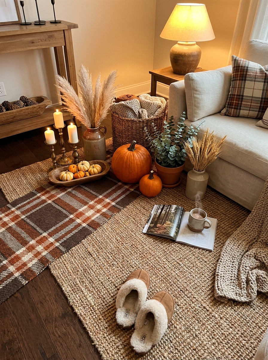 Layer a Textured Rug Over Your Existing Floor Covering