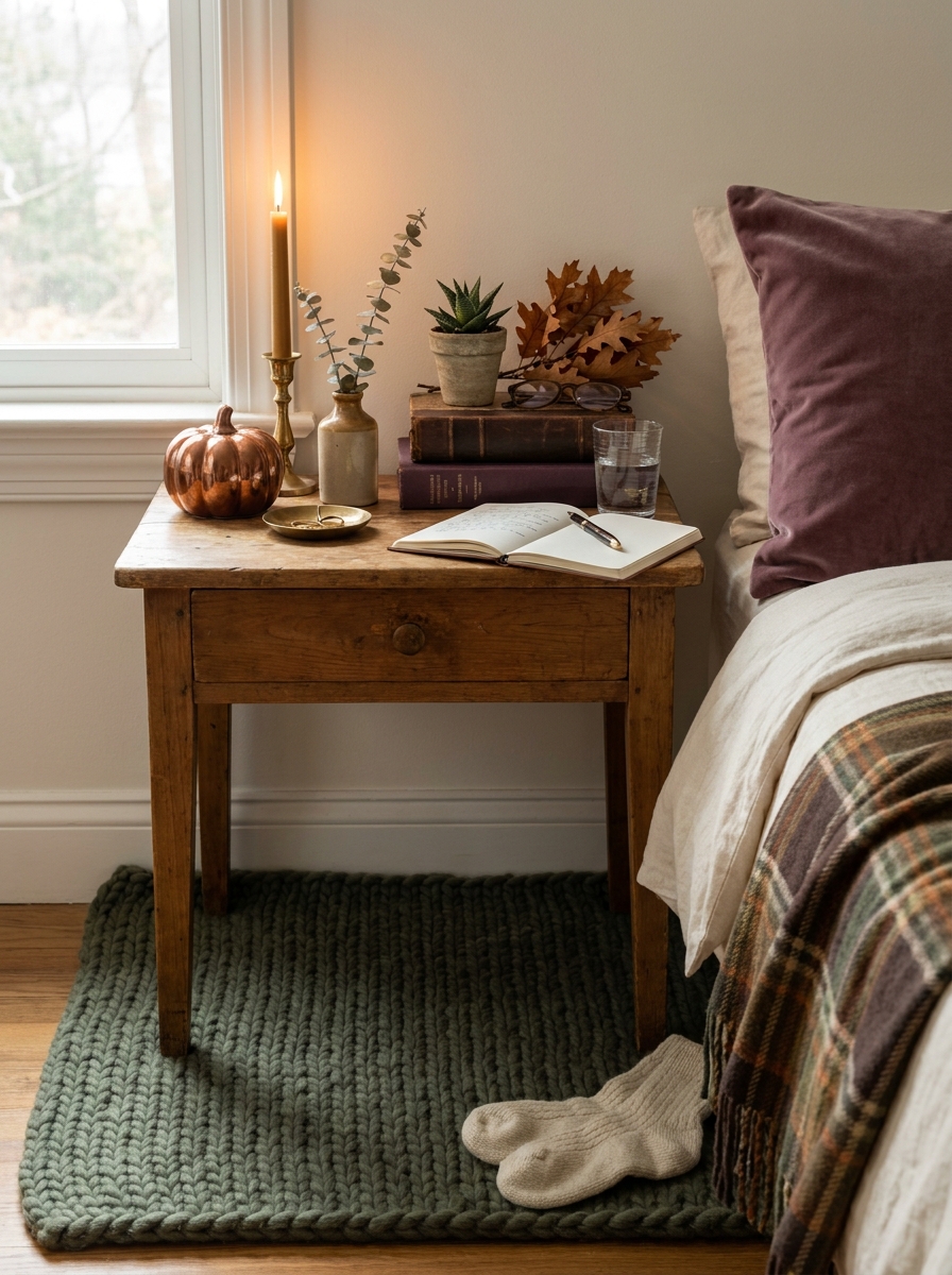 Style Your Nightstand with Moody Autumn Accents