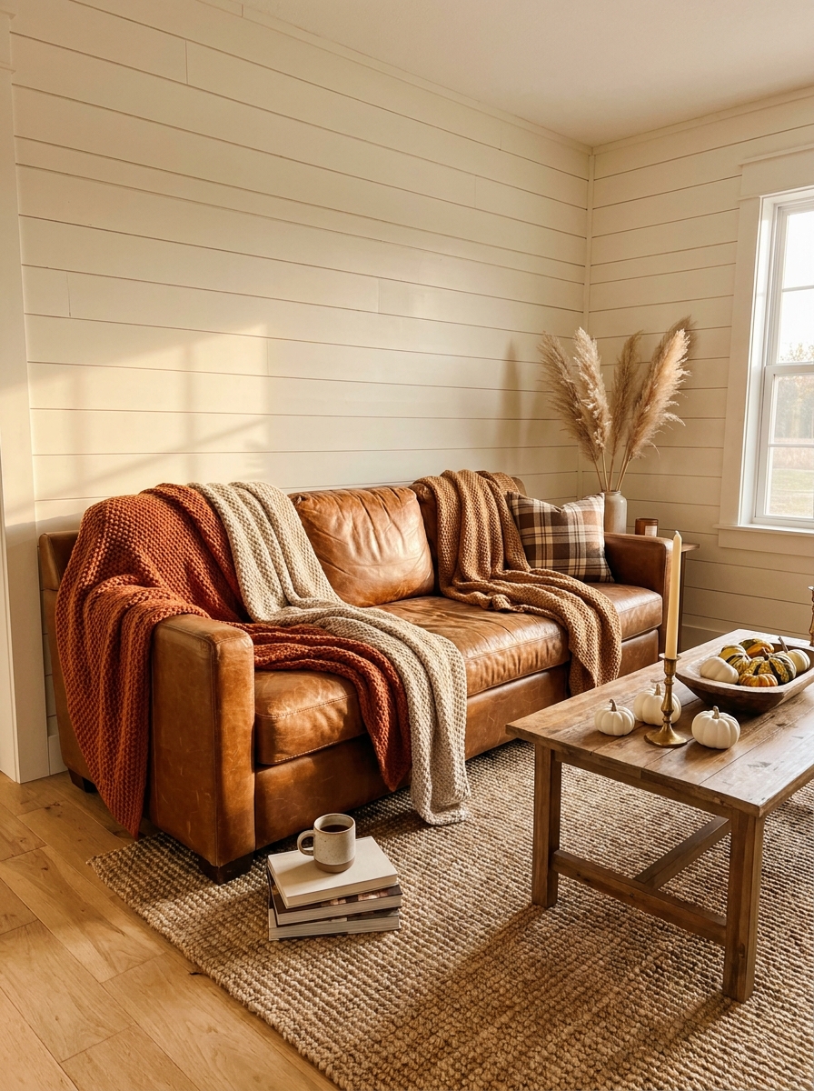 Layer Chunky Knit Throws on Every Seating Surface