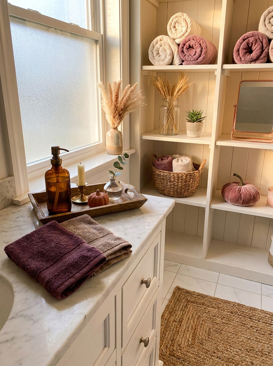 Add Warmth to Your Bathroom with Subtle Fall Touches