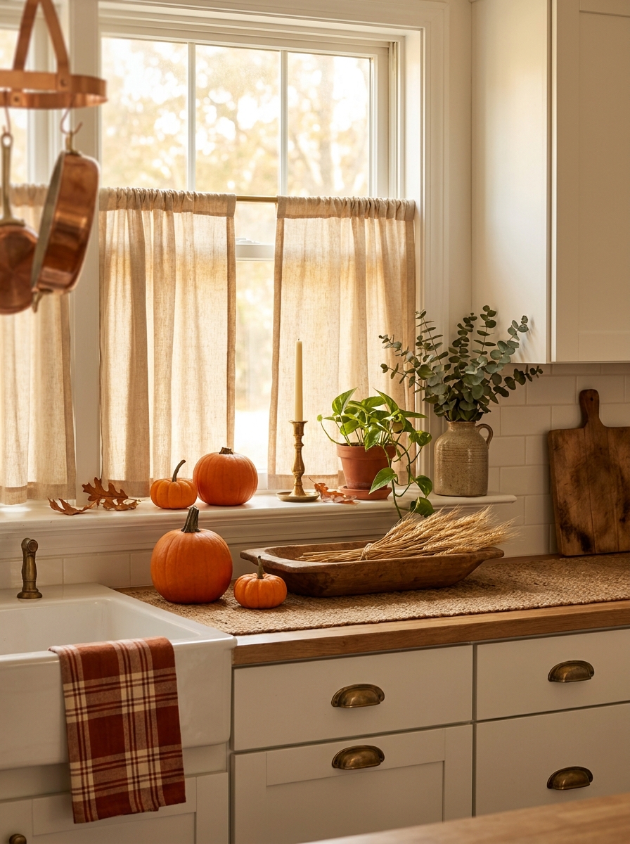 Add Warmth to Windows with Simple Cafe Curtains