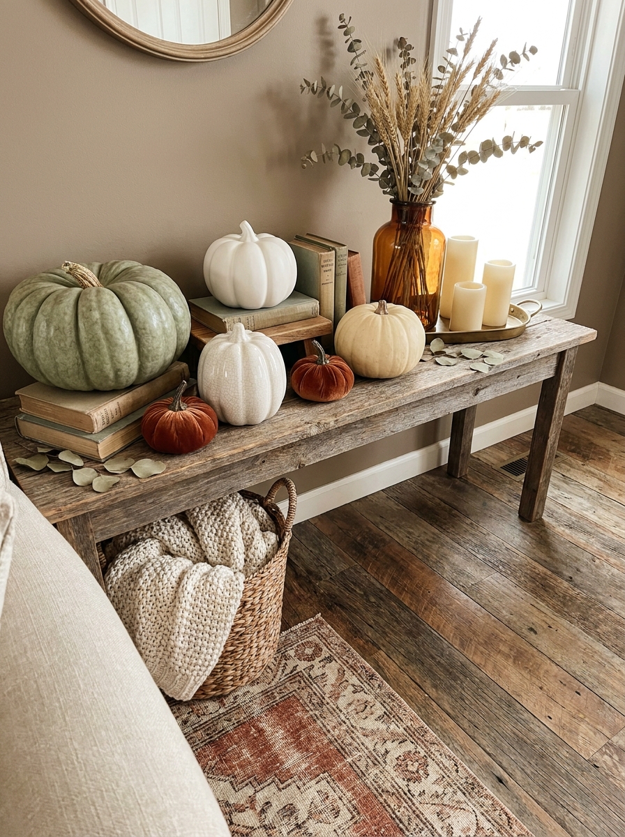Create a Pumpkin Vignette Using Varied Heights and Textures