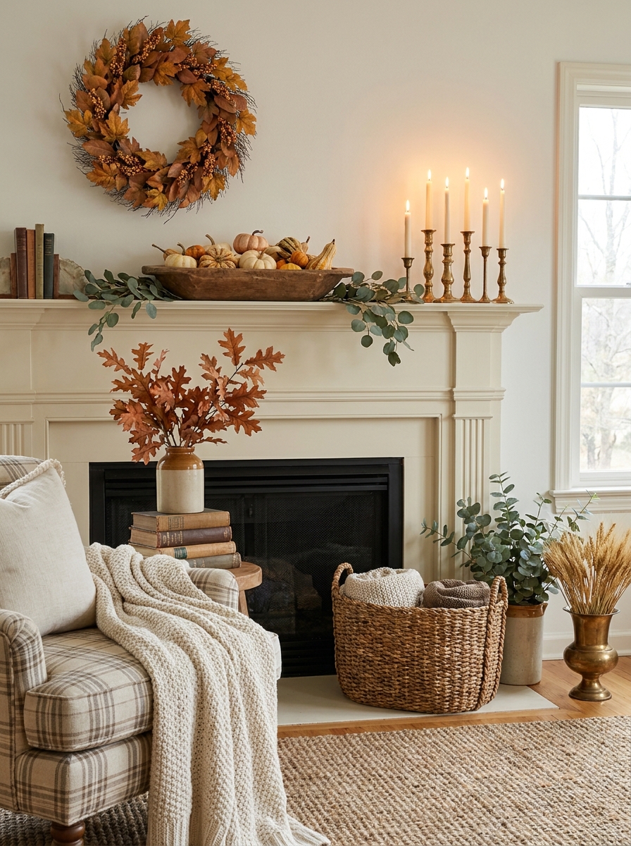Style Your Mantel with Asymmetrical Fall Layers