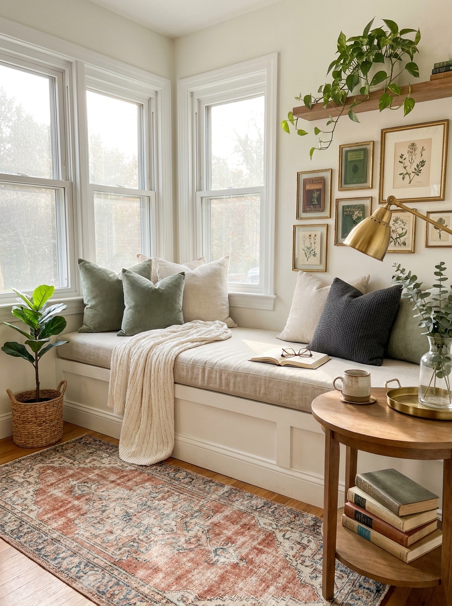 Bay Window Daybed with Gallery Wall