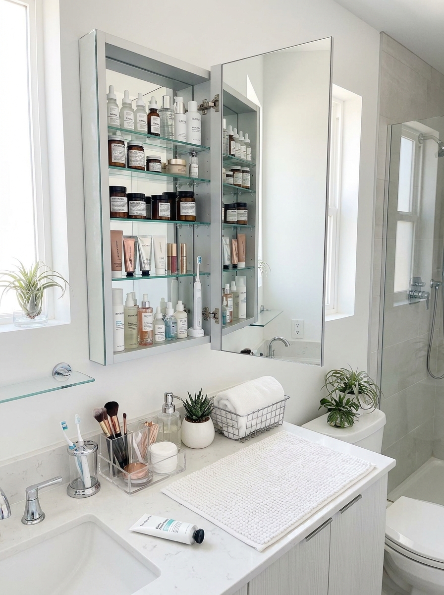 Behind-the-Mirror Hidden Storage Cabinet