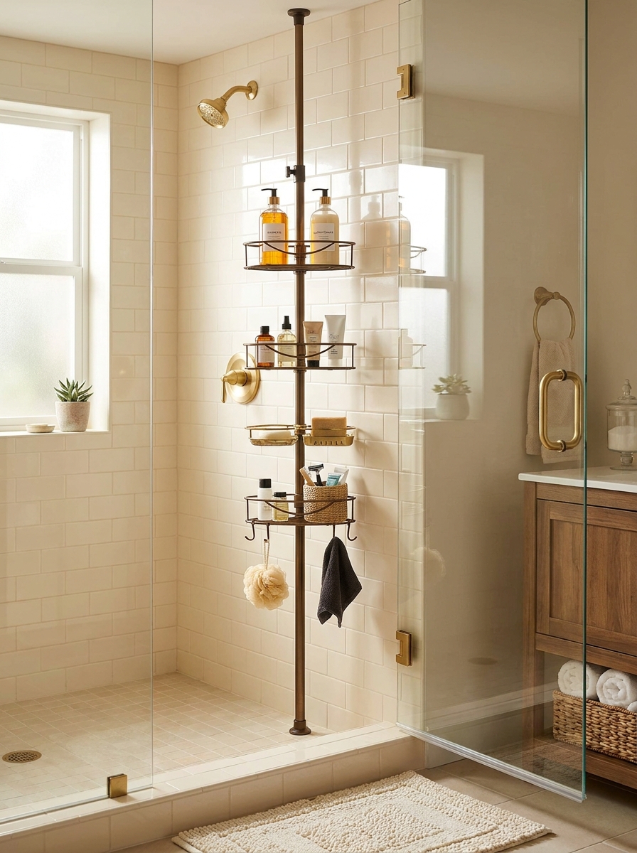 Shower Caddy with Adjustable Shelves