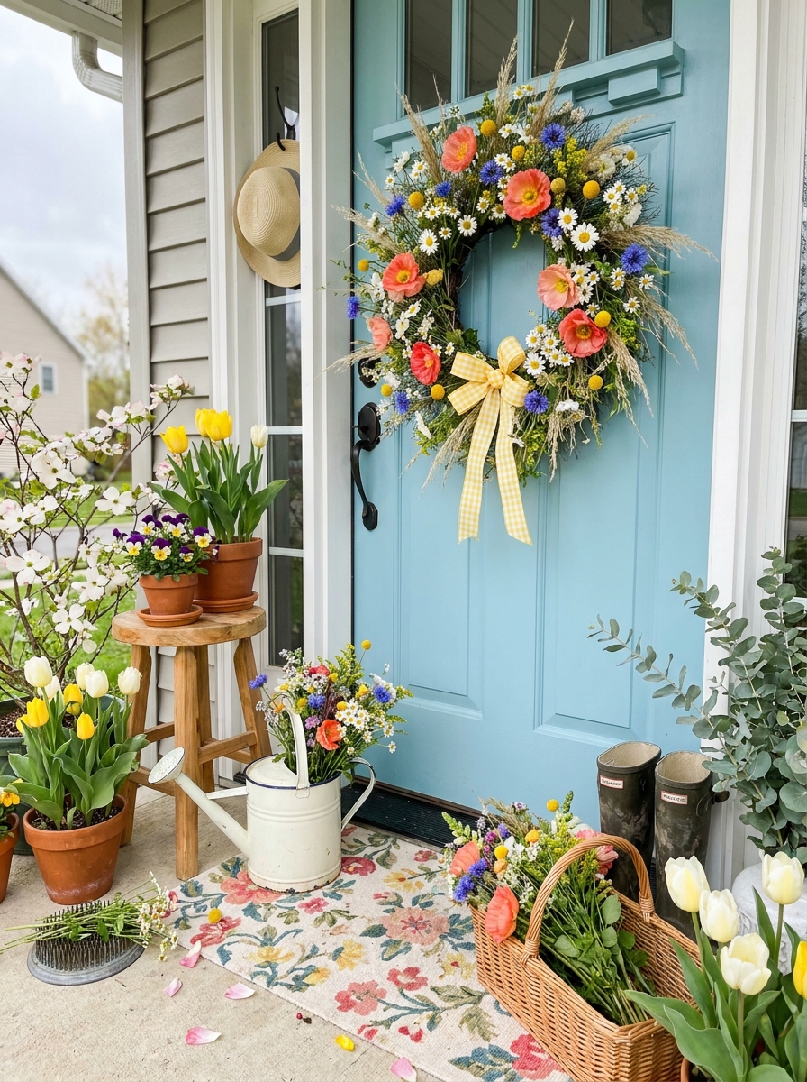 Vibrant Wildflower Meadow Mix Wreath